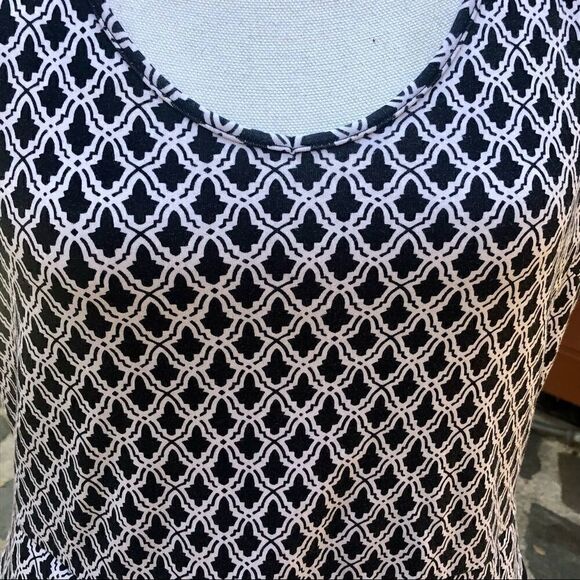 NY & CO IKAT MOROCCAN GEO PRINT COTTON FIT & FLARE MIDI DRESS WITH POCKETS LARGE - Picture 4 of 12